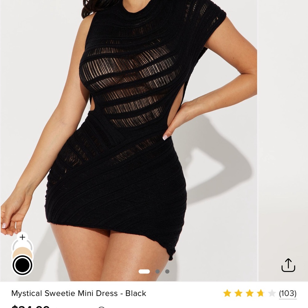 Mystical Sweetie Black Mini Dress